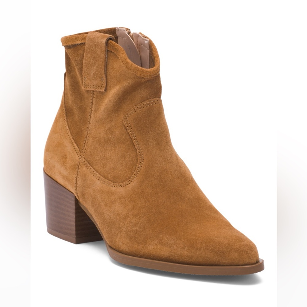 Clark’s Suede Elder Rae Comfort Western Boots Tan Suede Women’s Size 6.5